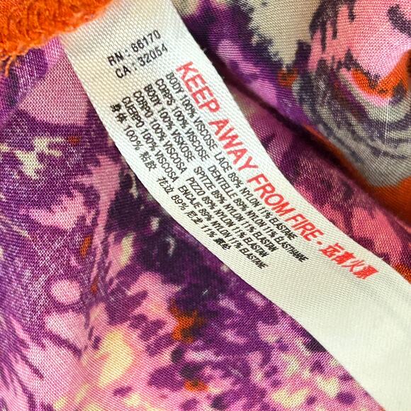 Free People Intimately slip dress “Table For 2 Trapeze" orange size small - Picture 9 of 9